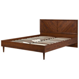 Beliani Bed Mialet 180 X 200 Cm (Eu Super King) Dark Brown - thumbnail 5