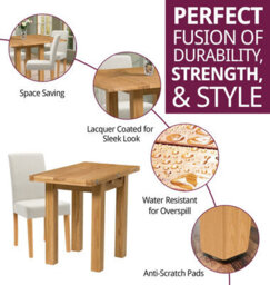Hallowood Furniture Waverly Small Folding Table With 4 Upholstered Chairs In Beige Fabric - thumbnail 2