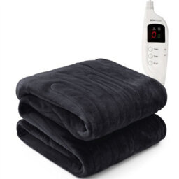 Monhouse Heated Throw - Electric Blanket - Digital Controller - 9Hr Timer, 9 Heat Settings - Single 130X160Cm - Black - thumbnail 1