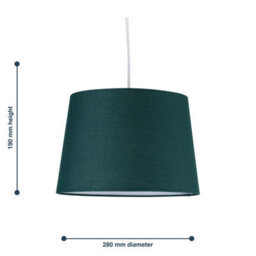 First Choice Lighting Dark Green Cotton 28Cm Tapered Cylinder Pendant Or Lamp Shade - thumbnail 6