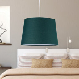 First Choice Lighting Dark Green Cotton 28Cm Tapered Cylinder Pendant Or Lamp Shade - thumbnail 5