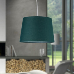 First Choice Lighting Dark Green Cotton 28Cm Tapered Cylinder Pendant Or Lamp Shade - thumbnail 4