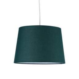First Choice Lighting Dark Green Cotton 28Cm Tapered Cylinder Pendant Or Lamp Shade - thumbnail 1