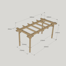 Rutland County Garden Furniture Double Garden Pergola - Wood - L240 X W360 X H270 Cm - Light Green - thumbnail 5