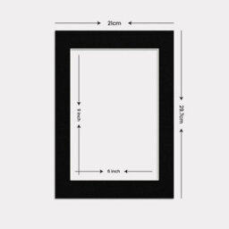 Ak Frames A4 Black Picture Mounts To Fit 9X6 Aperture Size - Mount Board Only (No Frame Included) - thumbnail 3