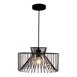 Bubly Bathrooms Avon E27 Ip44 Black Metal Cage Pendant Light - Adjustable 1M Flex, Perfect For Bathroom & Kitchen - thumbnail 1