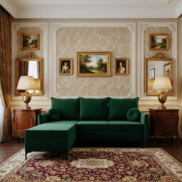Leon L Living Room Corner Sofa Bed With Dl Mechanism Storage Box Mdf Frame Bonell Springs 213X168X101Cm Green Left - thumbnail 2