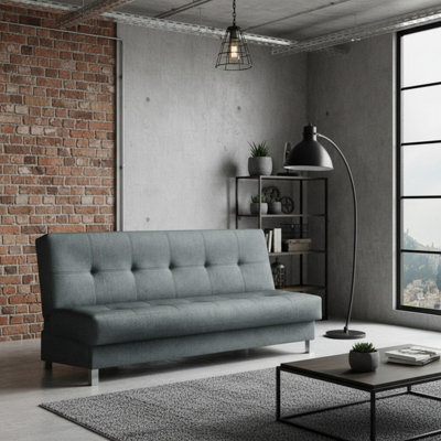 Enduro Xi Click Clack Sofa Bed Wooden Frame Foam Mattress Ideal For Living Room 195X90X85 Cm Graphite - image 1