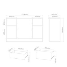 Trent 2 Door 3 Drawer Sideboard In Black & Noche Walnut (Ready Assembled) - thumbnail 2