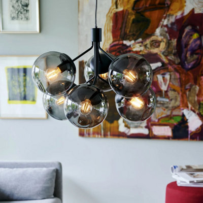 Nordlux Ivona Glass Pendant Light Hand Blown Glass Black,mains - image 1