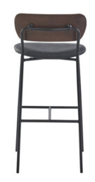 Nordlys Set Of 2 Black Industrial Bar Stools With Wooden Back Modern Design Style Dining Room - thumbnail 7