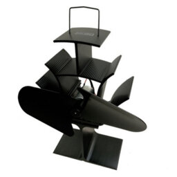 Sundaze 2 Blade Black Eco Friendly Heat Powered Stove Fan For Wood Log Burner Fireplace - thumbnail 2