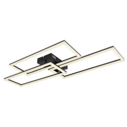 Luminosa Lighting Luminosa Tiny Integrated Led Semi Flush Ceiling Light Matt Black 3X Led Dimmable 2700-6000K Remote Control Tuya Smart