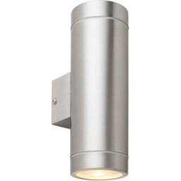 4 Pack Up & Down Twin Outdoor Wall Light - 2 X 7W Gu10 Led - Brushed Steel - thumbnail 3