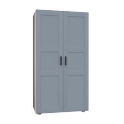 Atomia Modern Matt Dusk Blue Tall Double Wardrobe (H)1875mm (W)750mm (D)580mm - thumbnail 3