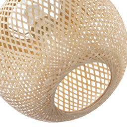Happy Homewares Modern Spherical Cage Design Bamboo Strapping Pendant Lamp Shade - thumbnail 3