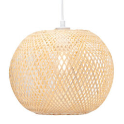 Happy Homewares Modern Spherical Cage Design Bamboo Strapping Pendant Lamp Shade - thumbnail 2