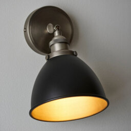 Luminosa Lighting Luminosa Franklin Single Spotlight, Aged Pewter Plate, Matt Black Paint - thumbnail 2