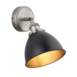 Luminosa Lighting Luminosa Franklin Single Spotlight, Aged Pewter Plate, Matt Black Paint - thumbnail 1