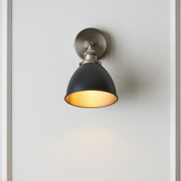 Luminosa Lighting Luminosa Franklin Single Spotlight, Aged Pewter Plate, Matt Black Paint - thumbnail 4