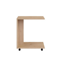 Oak Mobile Side Laptop Table Flat Packed With Castor Wheels - thumbnail 4