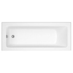 Homestylestore White Bathroom Single Ended Bath With Folding Screen, Side Panel, Waste And Trap 1800 X 800mm - thumbnail 2