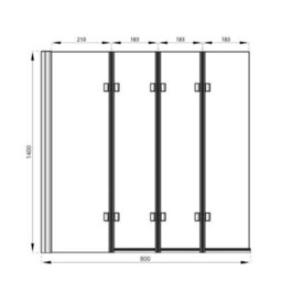 Homestylestore White Bathroom Single Ended Bath With Folding Screen, Side Panel, Waste And Trap 1800 X 800mm - thumbnail 6