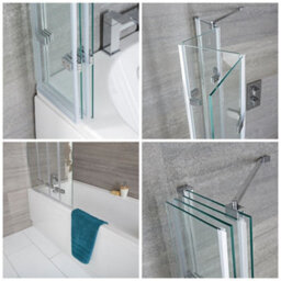 Homestylestore White Bathroom Single Ended Bath With Folding Screen, Side Panel, Waste And Trap 1800 X 800mm - thumbnail 3