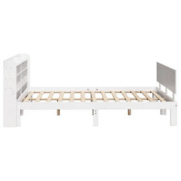 Berkfield Bed Frame With Headboard Without Mattress White 135X190 Cm Double - thumbnail 5
