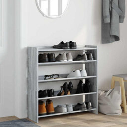 Berkfield Shoe Rack Grey Sonoma 80X25X81 Cm Engineered Wood - thumbnail 3