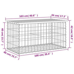 Walplus Garden Bench Gabion Design 103X44X42 Cm Impregnated Wood Pine - thumbnail 8