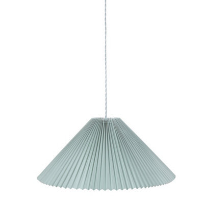 Valuelights Akira Blue Hanging Pendant Ceiling Light With Pleated Lampshade - image 1