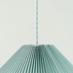 Valuelights Akira Blue Hanging Pendant Ceiling Light With Pleated Lampshade - thumbnail 3