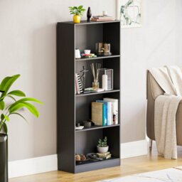 Lassic Vida Designs Cambridge Black 4 Tier Large Bookcase Freestanding Shelving Unit (H)1400mm (W)600mm (D)235mm - thumbnail 1