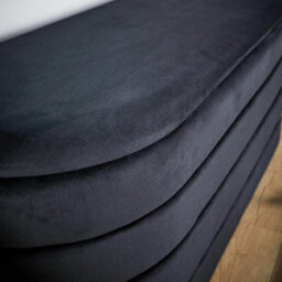 Home Source Cake Black Velvet Single Storage Ottoman - thumbnail 5