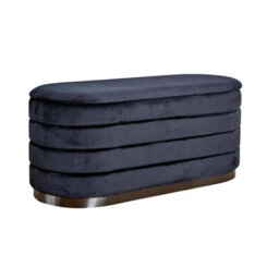 Home Source Cake Black Velvet Single Storage Ottoman - thumbnail 9