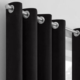 Moonlight Bedding Velvet Ring Top Curtains-Fully Lined Blackout Single Panel,thermal Sliding Glass Door Curtain (Black,66X84Inch) - thumbnail 2