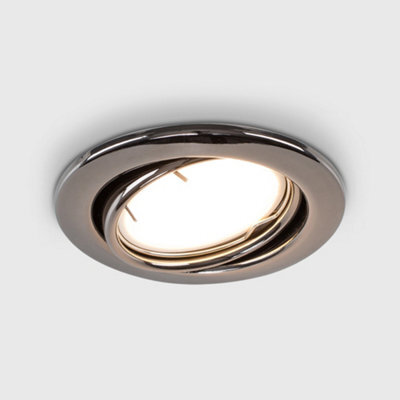 Valuelights Downlight Tiltable Fire Rated Black Chrome Ceiling Light Fitting Single Pack - image 1
