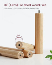 Songmics Solid Wood Coat Rack, Free-Standing Hall Tree With 8 Hooks For Coats, Hats, And Purses, Natural Beige - thumbnail 3