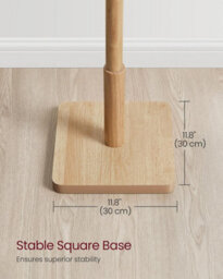 Songmics Solid Wood Coat Rack, Free-Standing Hall Tree With 8 Hooks For Coats, Hats, And Purses, Natural Beige - thumbnail 4