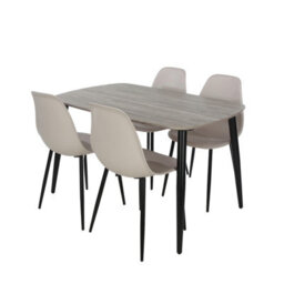 Core Products Aspen Grey Oak Effect 120Cm Rectangular Dining Table With 4 Calico Plastic Curve Chairs - thumbnail 2