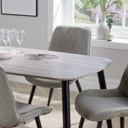 Core Products Aspen Grey Oak Effect 120Cm Rectangular Dining Table With 4 Calico Plastic Curve Chairs - thumbnail 7