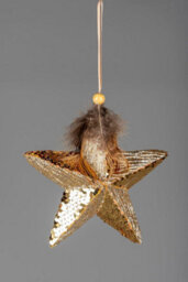 Shatchi 15Cm Gold  Star - Christmas Hanging Decoration - thumbnail 3