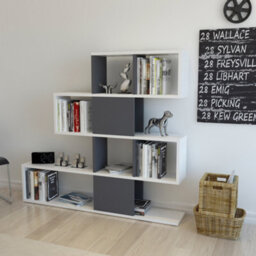 Decorotika Karlin 4-Tier Bookcase White & Anthracite