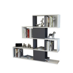 Decorotika Karlin 4-Tier Bookcase White & Anthracite - thumbnail 2