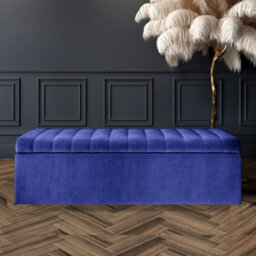 Safar 180Cm Wide Ottoman Storage Box - Blue Naples Ottoman Box With Storage