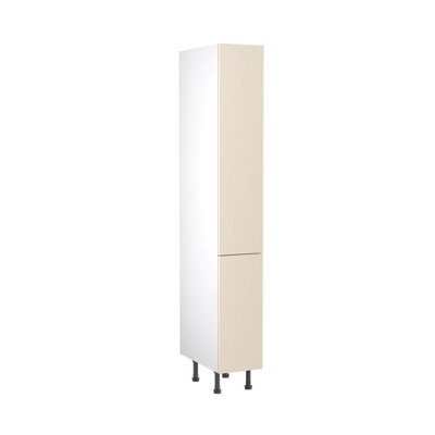 Kitchen Kit Larder Tall Unit With Pull Out Storage 300mm W/ Slab Cabinet Door - Super Gloss Cashmere - image 1