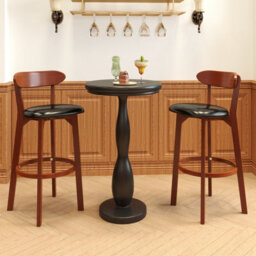 Gainoom Set Of 2 Walnut Bar Stool 77Cm Seat Height Barstools - thumbnail 5