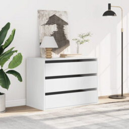 Berkfield Corner Chest Of Drawers White 80X41X58 Cm Engineered Wood - thumbnail 3