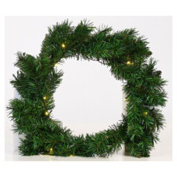 Urbn-Living Urbnliving 3 Pcs Christmas Decoration Set 2 Christmas Trees Green 1 Wreath With Led Light Up Bulb - thumbnail 7